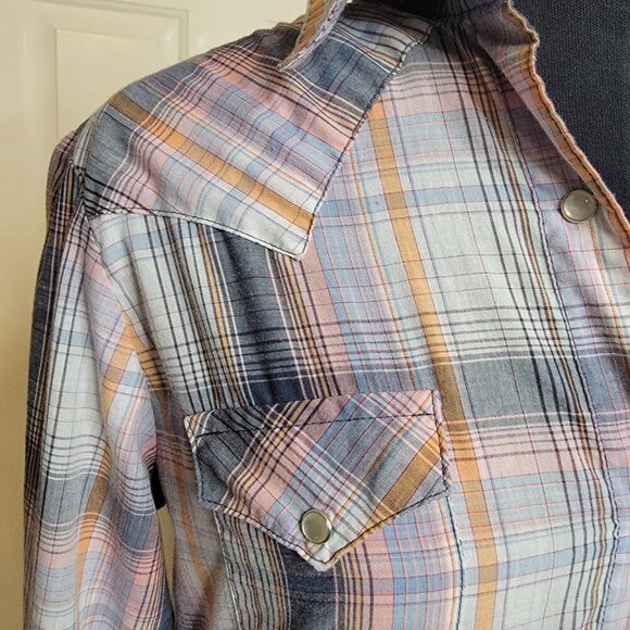 Wrangler Women’s Western Plaid Pearl Snap Shirt Size S | Long Sleeve Rodeo - Picture 5 of 12